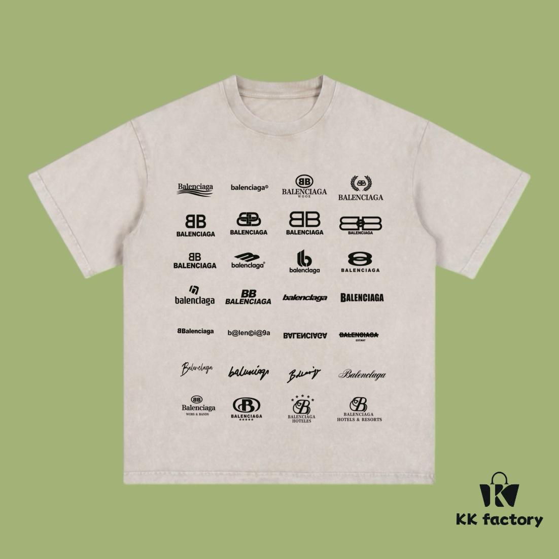 High-Quality Balenciaga 2025 Fall Spring/Summer Collection LOGO Wall Graphic Short-Sleeve T-Shirt Made with Imported Kanglong Digital Direct-to-Garment Printing, Custom-Dyed Premium Streetwear 26S Double-Yarn 100% Washed 300G Garment-Dyed and Snow-Washed OS Loose Fit Unisex