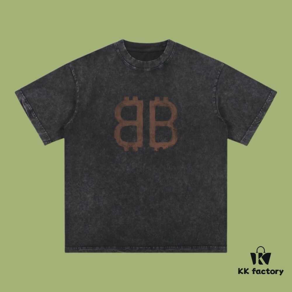 High-End Quality Balenciaga 2025 Fall Spring/Summer Collection Double B Short-Sleeve T-Shirt