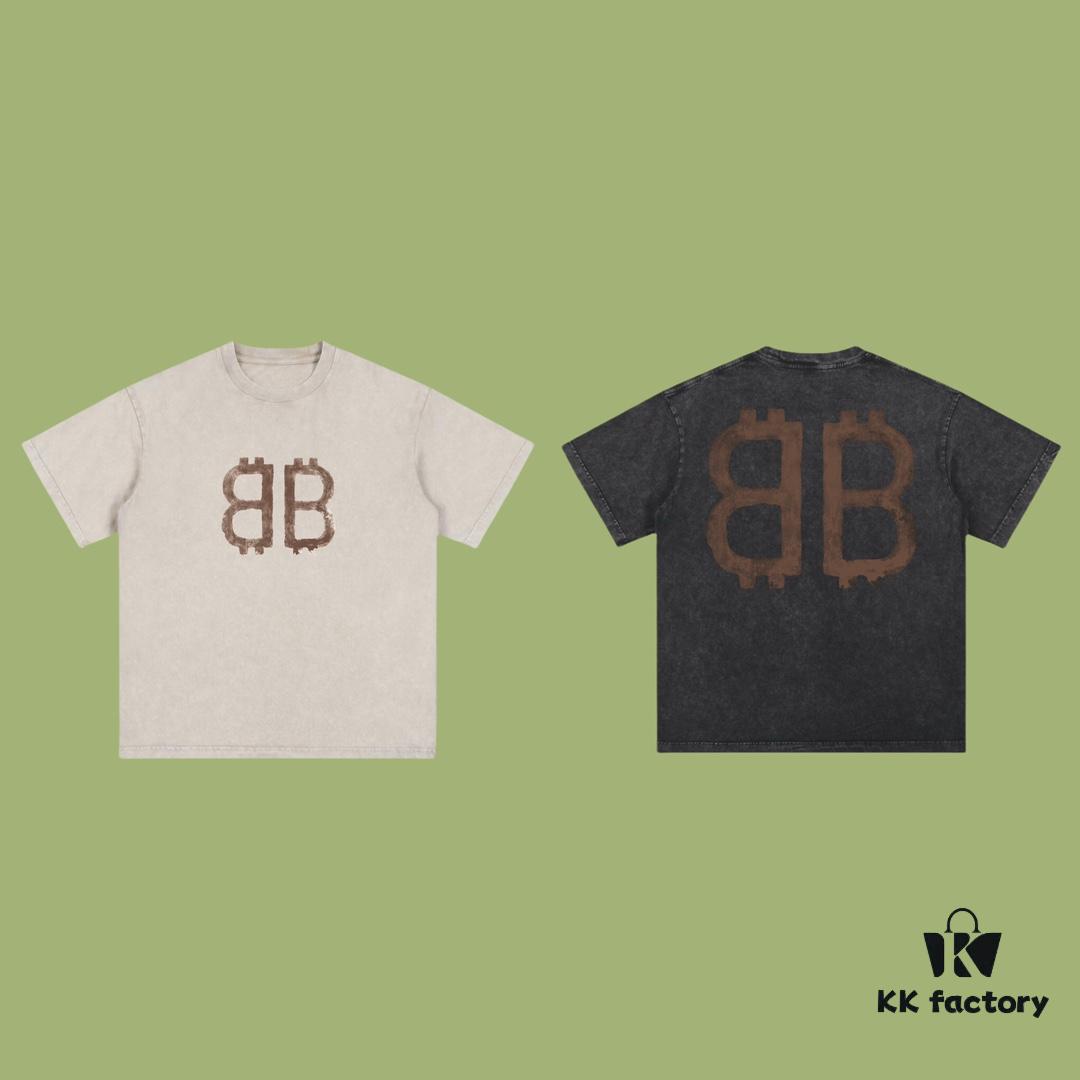 High-End Quality Balenciaga 2025 Fall Spring/Summer Collection Double B Short-Sleeve T-Shirt