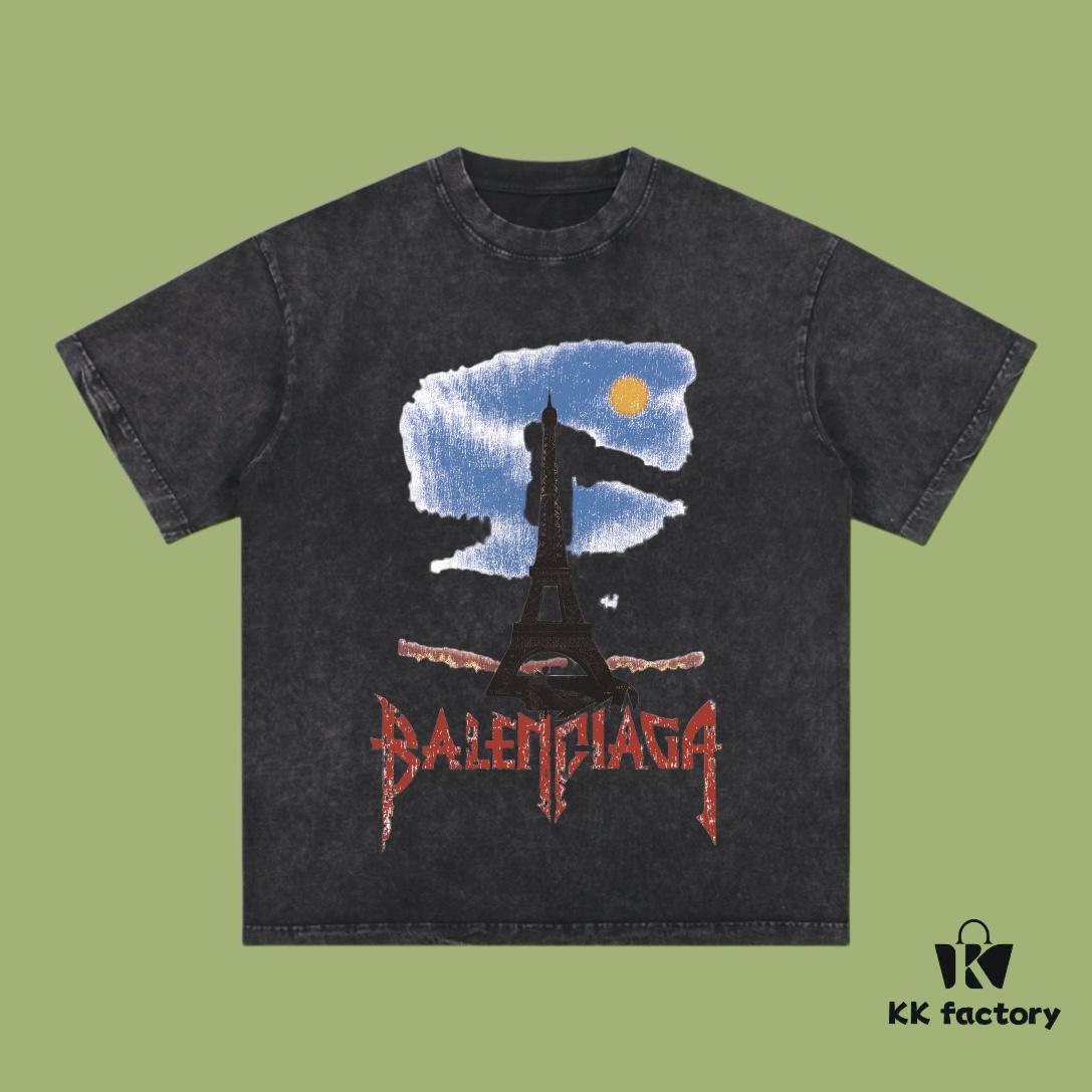 High-End Quality Balenciaga 2025 Fall Spring/Summer Collection Tokyo Tower Short Sleeve T-Shirt