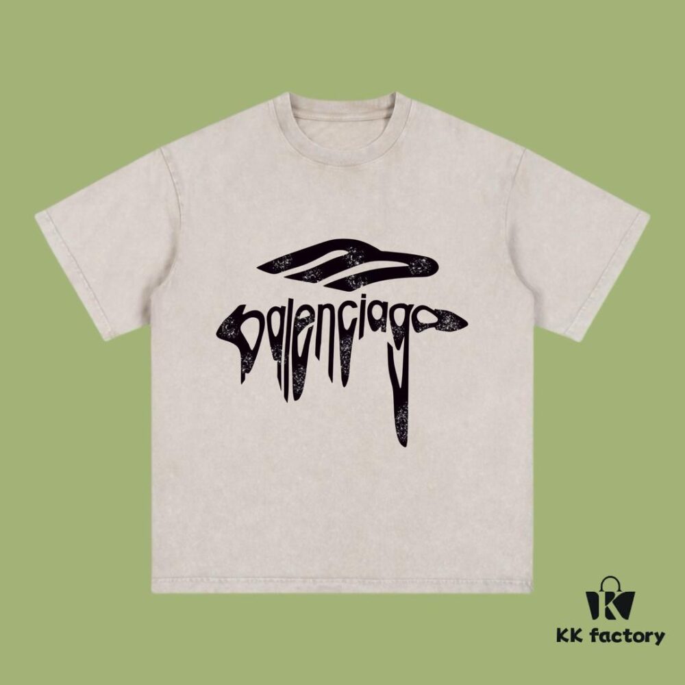 High-End Quality Balenciaga 2025 Fall Spring/Summer Collection Art Logo Short-Sleeve T-Shirt