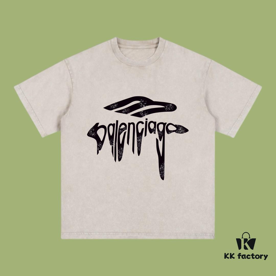 High-End Quality Balenciaga 2025 Fall Spring/Summer Collection Art Logo Short-Sleeve T-Shirt