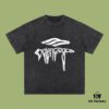 High-End Quality Balenciaga 2025 Fall Spring/Summer Collection Art Logo Short Sleeve T-Shirt Imported Kangwo Digital Direct-to-Garment Printing Custom-Dyed High-Quality Streetwear 26-Single 100% Washed 300G Garment-Dyed and Washed Snowflake OS Loose Fit Unisex