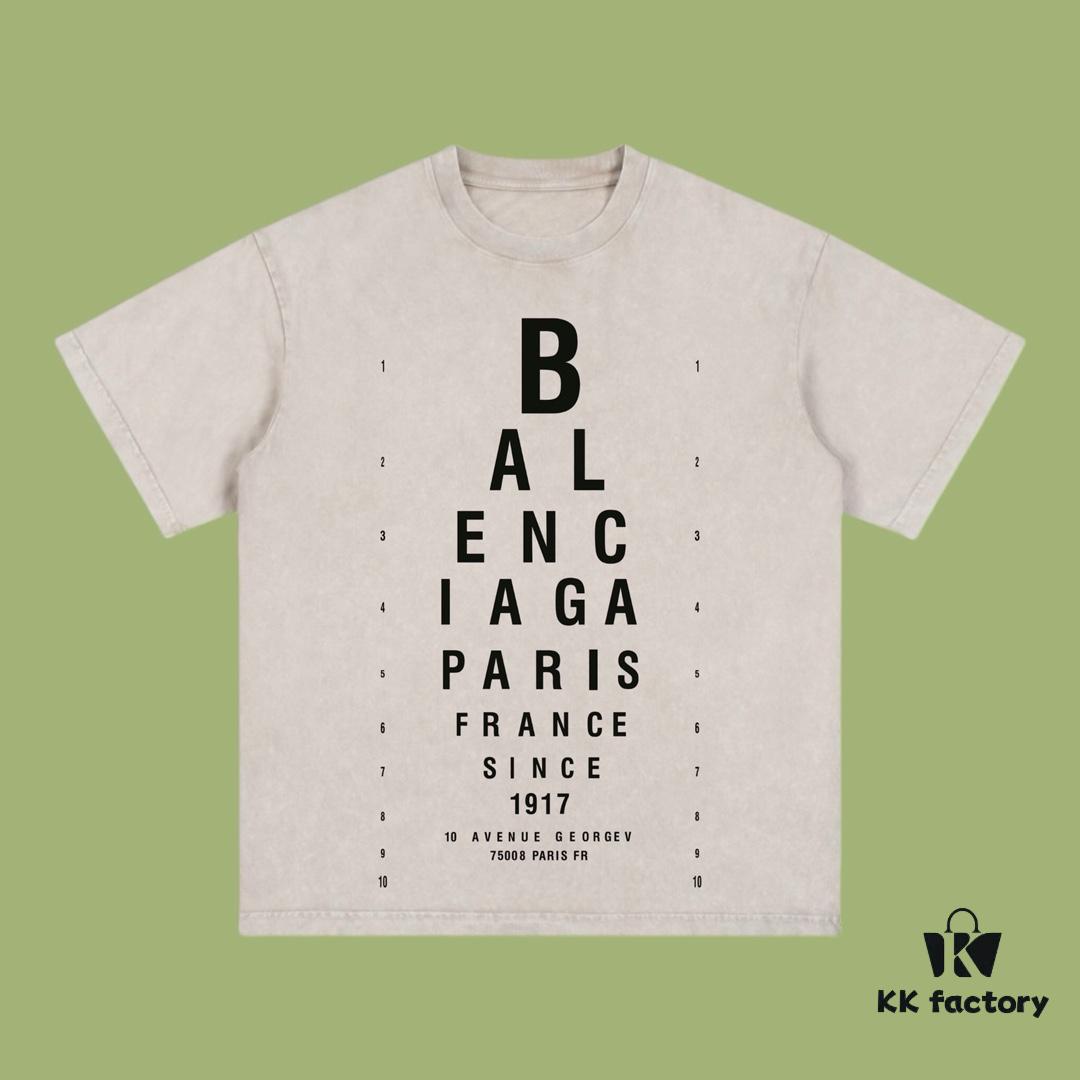 High-End Quality Balenciaga 2025 Fall Spring/Summer Collection Slogan 1917 Short Sleeve T-Shirt