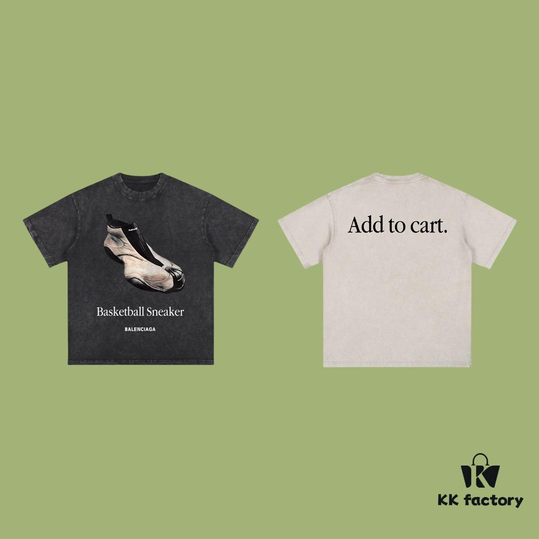 High-End Quality Balenciaga 2025 Fall Spring/Summer Collection T-Shirt Featuring Imported Kangwo Digital Direct-to-Garment Printing, Premium 26-Single 100% Cotton Yarn, Pre-Washed 300G Garment-Dyed and Stone-Washed for a Snowflake Finish, OS Loose Fit Unisex Design