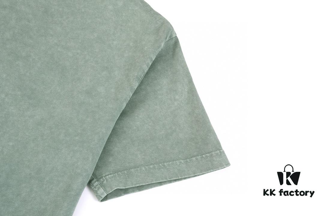 High-End Quality Balenciaga 2025 Fall Spring/Summer Collection Smoke Logo Short Sleeve T-Shirt, Imported Kanglong Digital Direct-to-Garment Printed, Premium Streetwear Quality, 26-Single 100% Washed 300G Fabric, Garment-Dyed and Snow-Washed Finish, OS Loose Fit Unisex Design