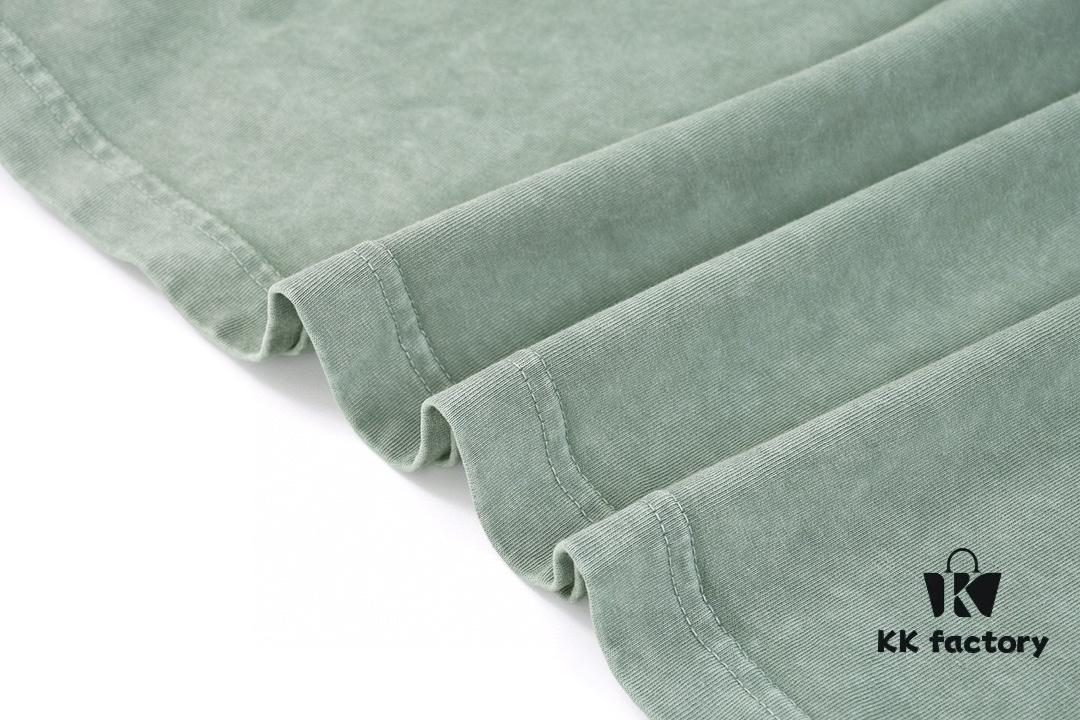 High-End Quality Balenciaga 2025 Fall Spring/Summer Collection Smoke Logo Short Sleeve T-Shirt, Imported Kanglong Digital Direct-to-Garment Printed, Premium Streetwear Quality, 26-Single 100% Washed 300G Fabric, Garment-Dyed and Snow-Washed Finish, OS Loose Fit Unisex Design