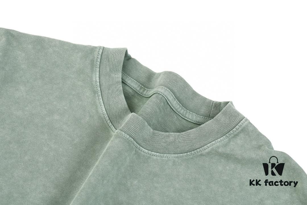 High-End Quality Balenciaga 2025 Fall Spring/Summer Collection Smoke Logo Short Sleeve T-Shirt, Imported Kanglong Digital Direct-to-Garment Printed, Premium Streetwear Quality, 26-Single 100% Washed 300G Fabric, Garment-Dyed and Snow-Washed Finish, OS Loose Fit Unisex Design