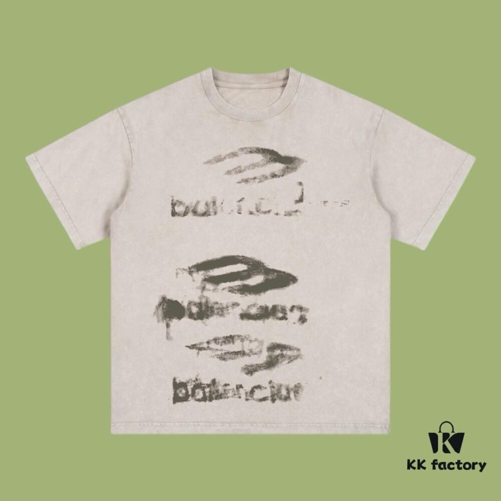 High-End Quality Balenciaga 2025 Fall Spring/Summer Collection Smoke Logo Short Sleeve T-Shirt