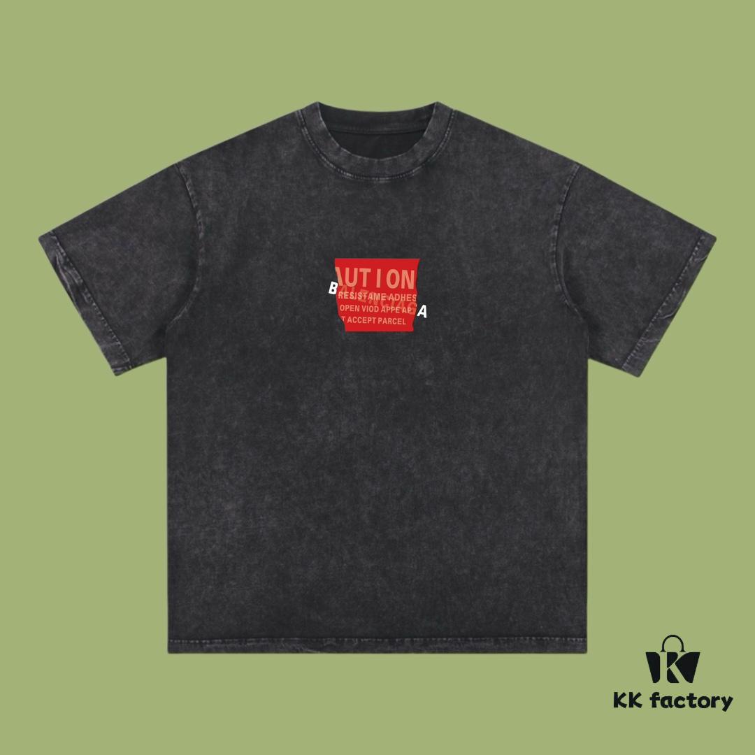 High-Quality Balenciaga 2025 Fall Spring/Summer Collection Red Tape Logo Short Sleeve T-Shirt