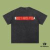 High-Quality Balenciaga 2025 Fall Spring/Summer Collection Red Tape Logo Short Sleeve T-Shirt