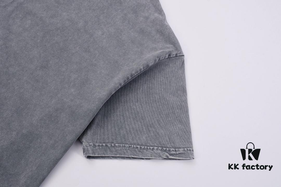 High-End Quality Balenciaga 2025 Fall Spring/Summer Collection LOGO Short Sleeve T-Shirt Imported Kangshu Digital Direct-to-Garment Printing Custom-Dyed High-Quality Streetwear 26-Single 100% Double Yarn Washed 300G Garment-Dyed and Washed Snowflake OS Loose Fit Unisex