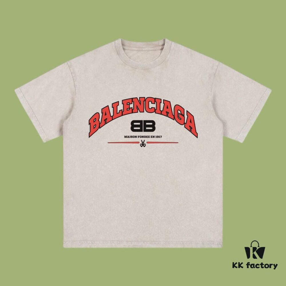 High-Quality Balenciaga 2025 Fall Spring/Summer Collection Slogan Short-Sleeve T-Shirt, Imported Kangwo Digital Direct Printing, Premium 26-Count Double-Yarn 100% Cotton Pre-Washed 300G Garment-Dyed Specialty Tee with Snowflake Wash, OS Loose Fit Unisex Design