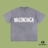 High-End Quality Balenciaga 2025 Fall Spring/Summer Collection Tape Logo Short Sleeve T-Shirt, Imported Kanglong Digital Direct-to-Garment Printing, Premium Streetwear Dyed with 26s Double Yarn 100% Washed to 300g, Garment-Dyed and Snow-Washed for OS Loose Fit Unisex Design
