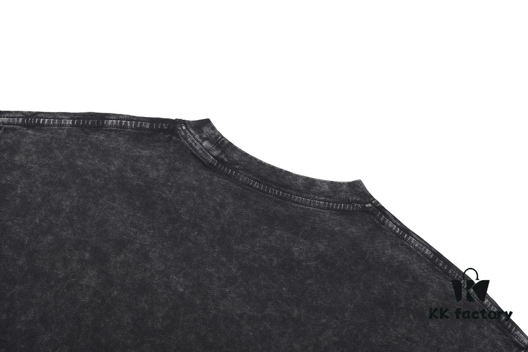 High-End Quality Balenciaga 2025 Fall Spring/Summer Collection Wheat Ear 1917 Logo Short Sleeve T-Shirt Imported Kanglong Digital Direct-to-Garment Printing Custom-Dyed High-Quality Streetwear 26-Single 100% Double Yarn Washed 300G Garment-Dyed and Washed Snowflake OS Loose Fit Unisex