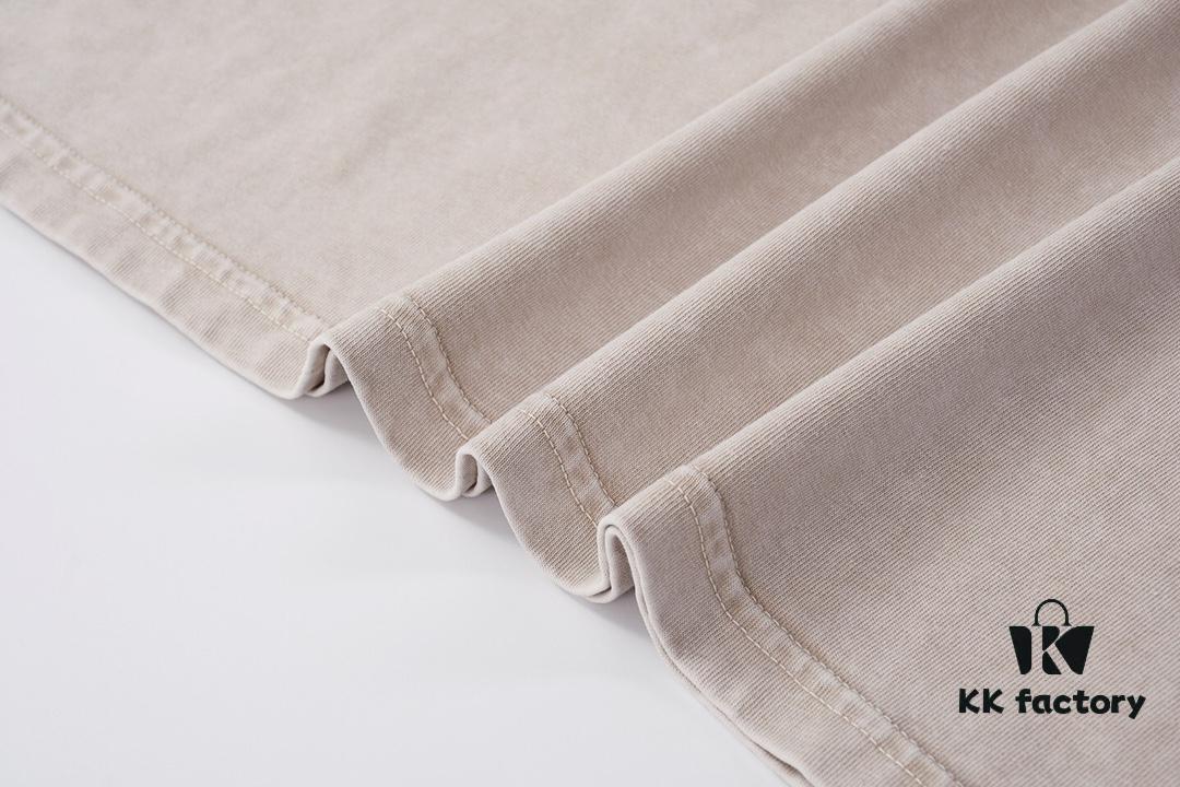 High-End Quality Balenciaga 2025 Fall Spring/Summer Collection Wheat Ear Flag Short Sleeve T-Shirt Imported Kangnun Digital Direct-to-Garment Printing Custom-Dyed High-Fashion Brand 26-Single 100% Double Yarn After-Wash 300G Garment-Dyed and Washed Snowflake Finish OS Loose Fit Unisex