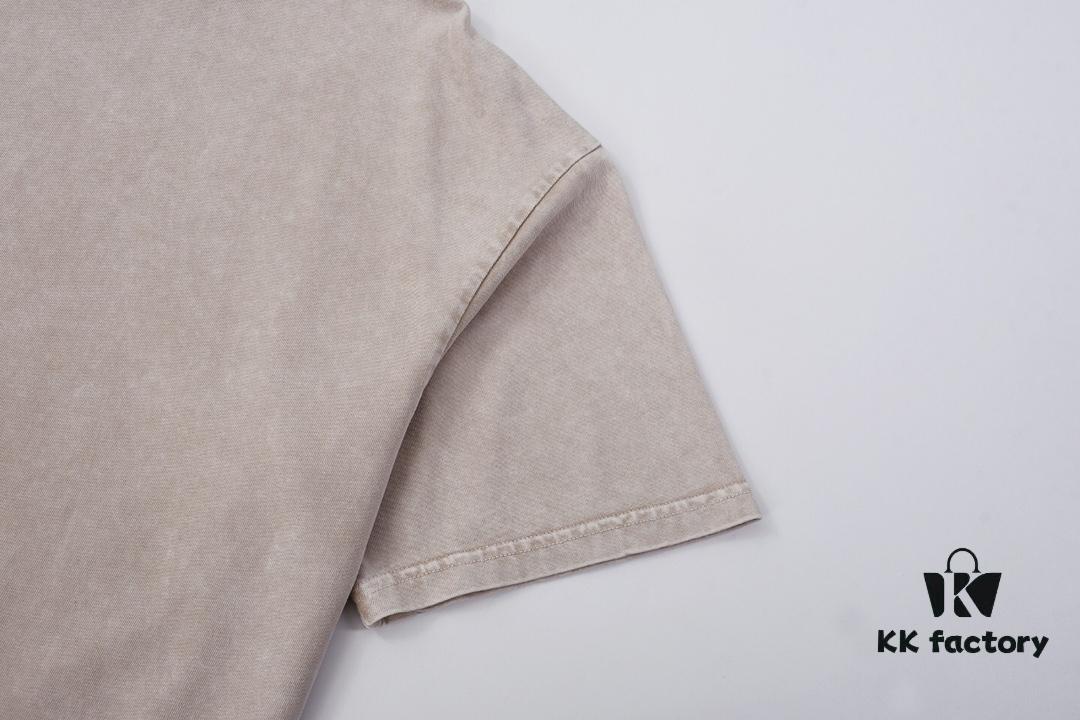 High-End Quality Balenciaga 2025 Fall Spring/Summer Collection Wheat Ear Flag Short Sleeve T-Shirt Imported Kangnun Digital Direct-to-Garment Printing Custom-Dyed High-Fashion Brand 26-Single 100% Double Yarn After-Wash 300G Garment-Dyed and Washed Snowflake Finish OS Loose Fit Unisex