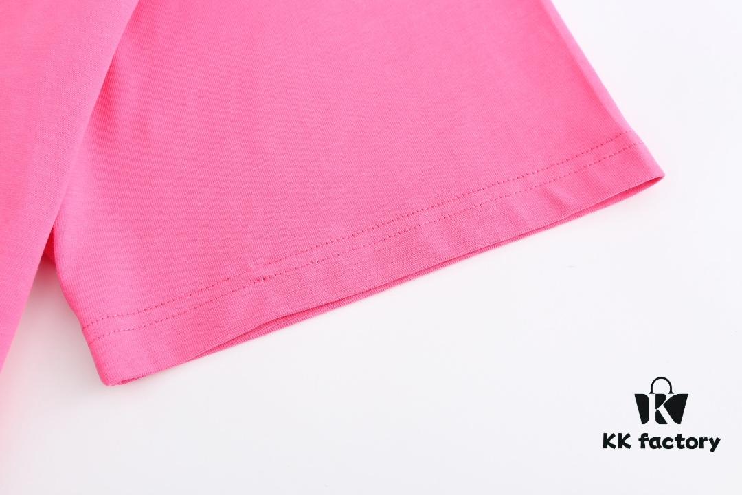 High-End Quality Balenciaga 2025 Fall Spring/Summer Collection 3D Buckle Short-Sleeve T-Shirt, Distinct from Regular Print, Custom-Woven 270G 32-Thread Double-Yarn Pure Cotton Fabric, Loose Fit Unisex Design