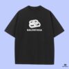 High-End Quality Balenciaga 2025 Fall Spring/Summer Collection 3D Buckle Short-Sleeve T-Shirt, Distinct from Regular Print, Made of Custom-Woven 270G 32-Count Double-Yarn Pure Cotton Fabric, Loose Fit Unisex Design