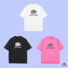 High-End Quality Balenciaga 2025 Fall Spring/Summer Collection 3D Buckle Short-Sleeve T-Shirt, Distinct from Regular Print, Made of Custom-Woven 270G 32-Count Double-Yarn Pure Cotton Fabric, Loose Fit Unisex Design