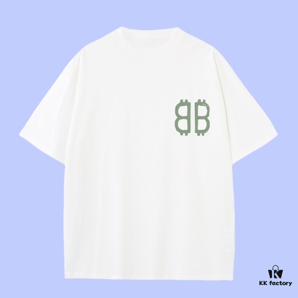 High-End Quality Balenciaga 2025 Fall Spring/Summer Collection Double B Short-Sleeve T-Shirt, Distinct from Regular Prints, Crafted in 270G 32-Count Double-Yarn Pure Cotton Fabric, Loose Fit Unisex Design