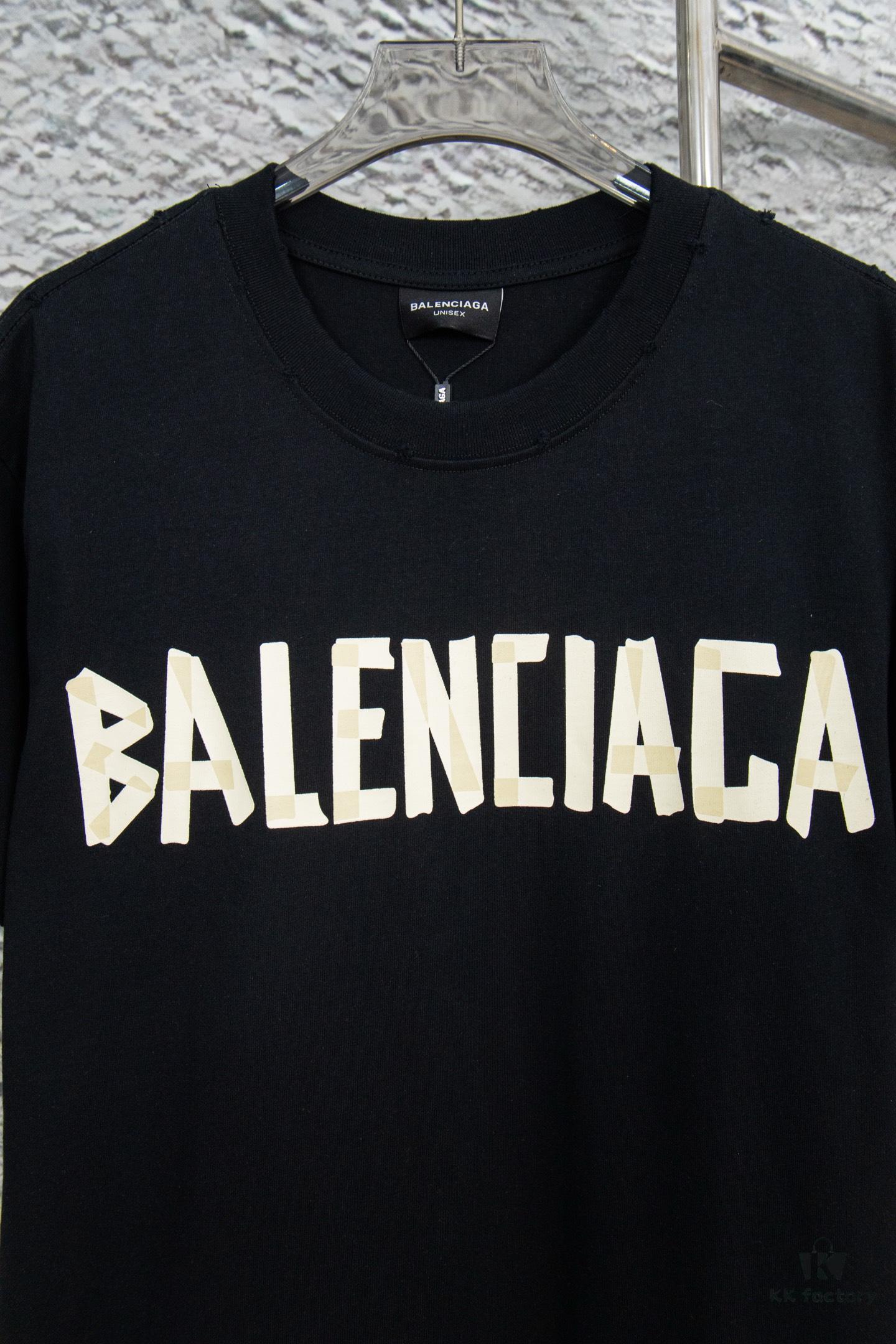Balenciaga Tape Hole Short Sleeve T-Shirt