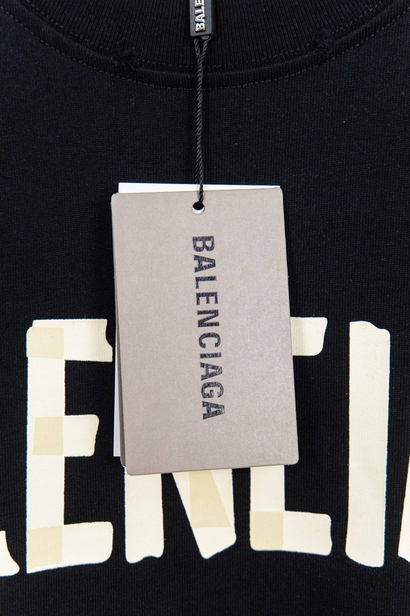 Balenciaga Tape Hole Short Sleeve T-Shirt