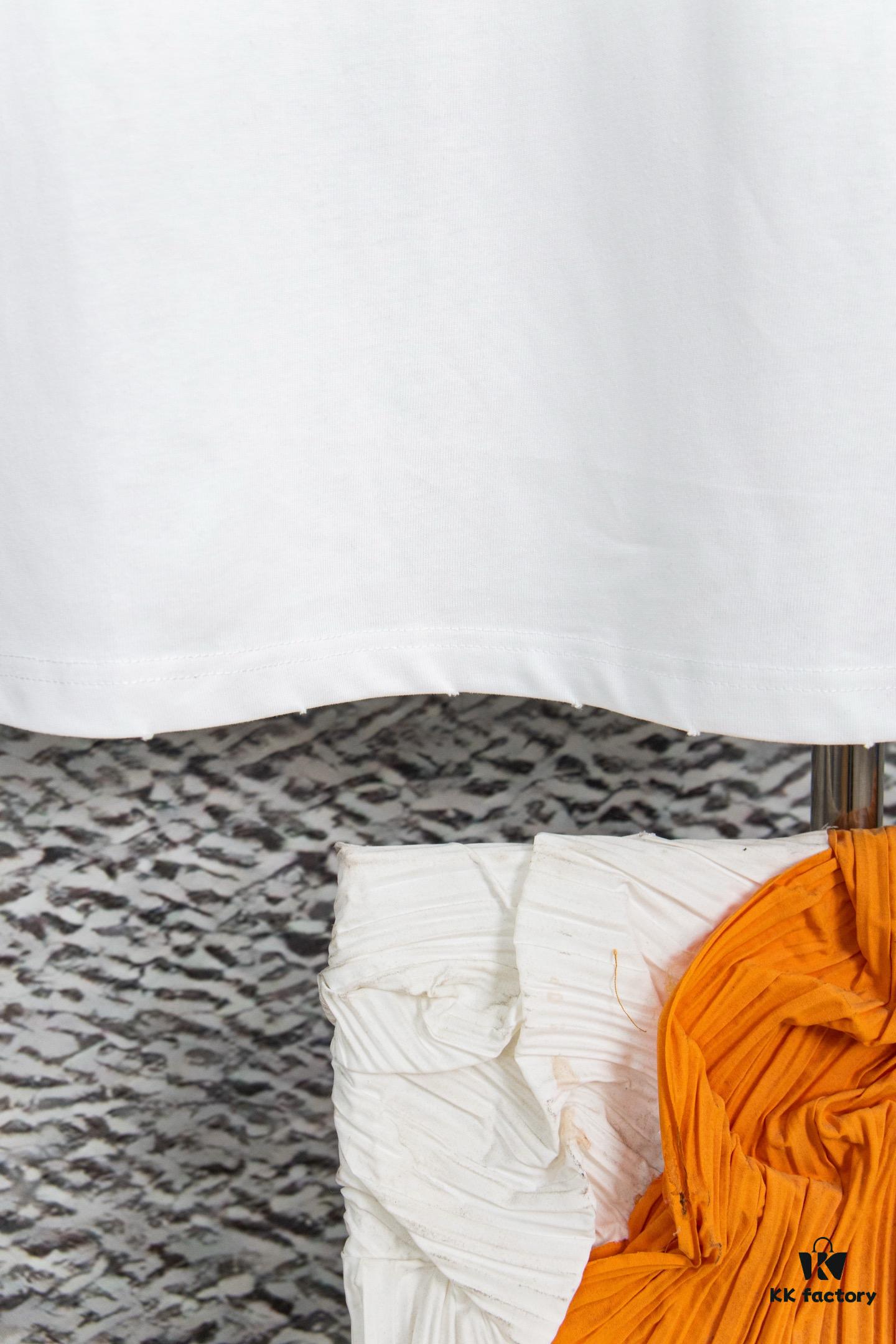 Balenciaga Tape Logo Distressed Short Sleeve T-Shirt