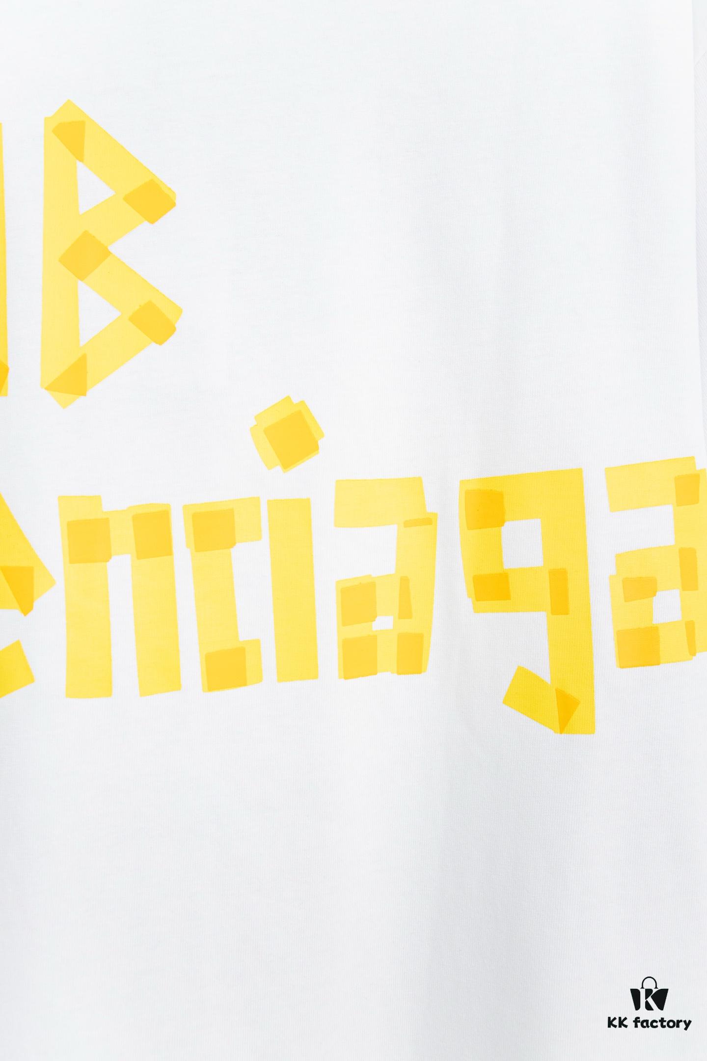 Balenciaga Tape Logo Distressed Short Sleeve T-Shirt