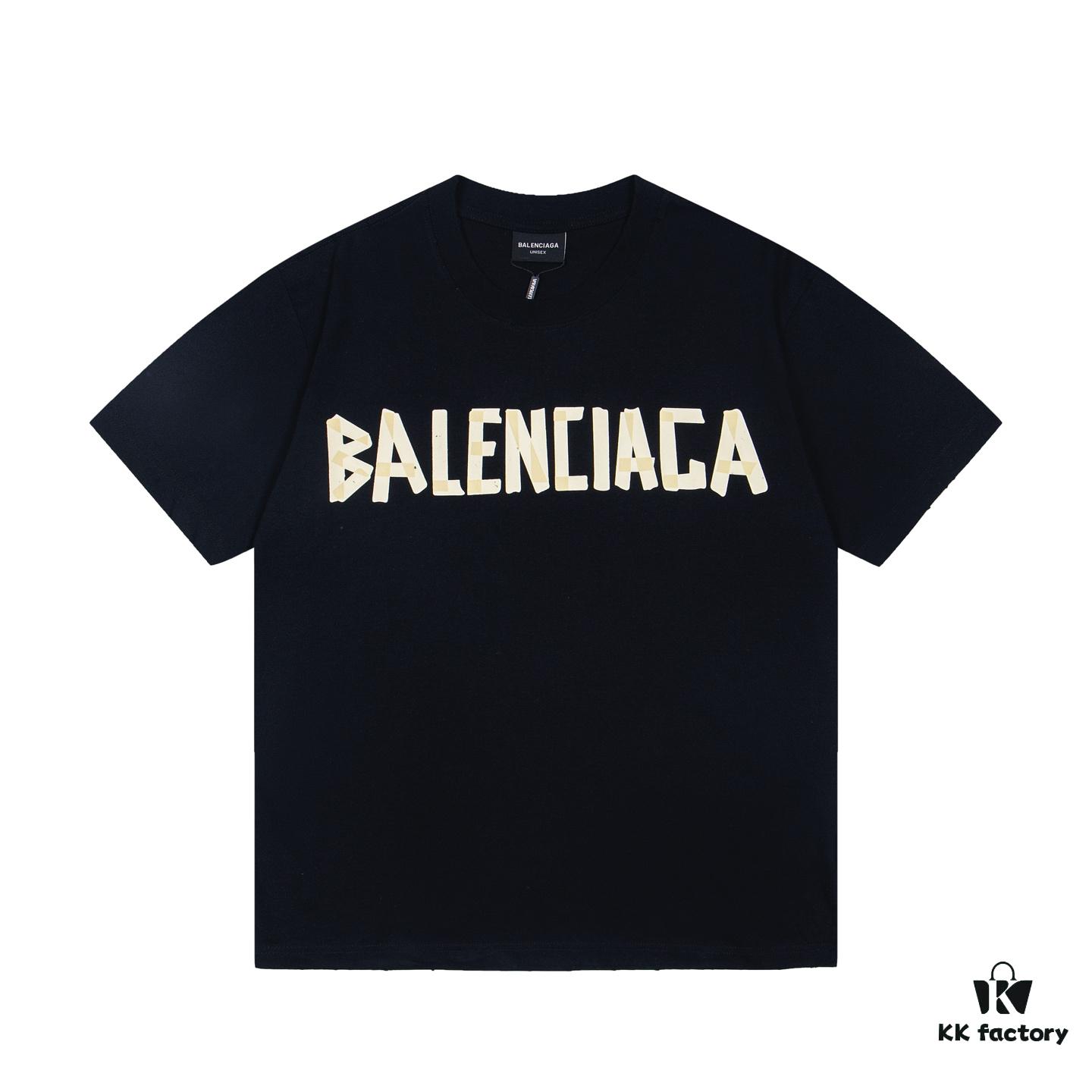 Balenciaga Tape Ripped Short Sleeve T-Shirt
