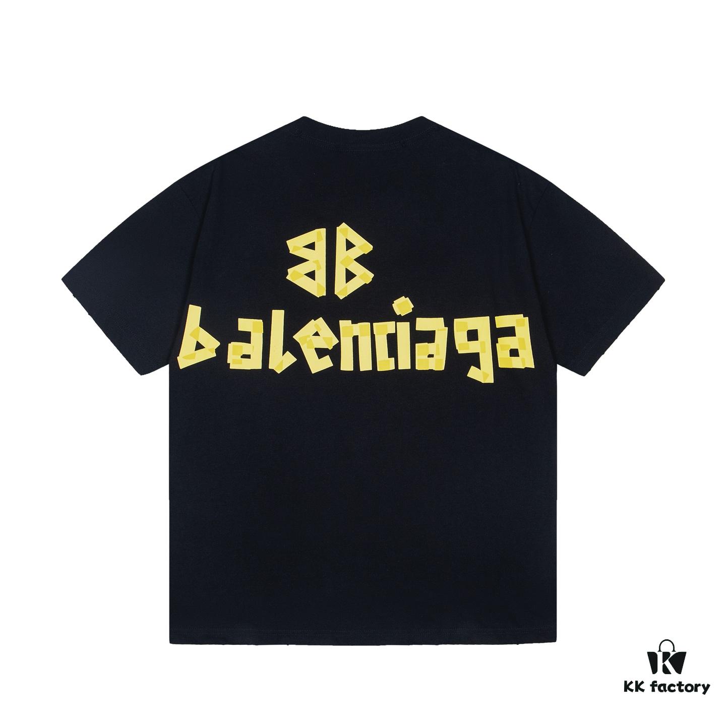 Balenciaga Tape Ripped Short Sleeve T-Shirt