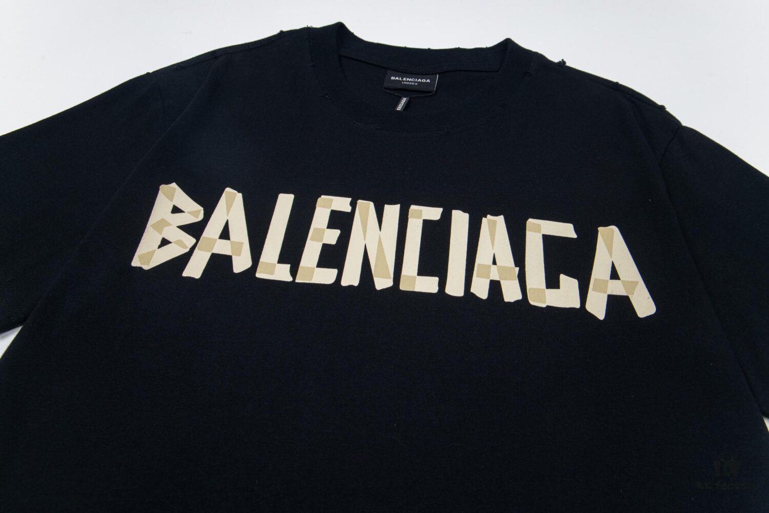 Balenciaga Tape Ripped Short Sleeve T-Shirt