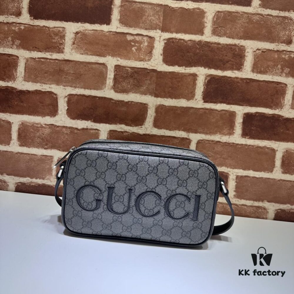 GUCCI New Arrival Cabinet Quality, Top Original Single Item, Actual Photos. Model No. 768391 Grey Rubber, Size 14×23.5×6 cm, In Stock Ready to Ship