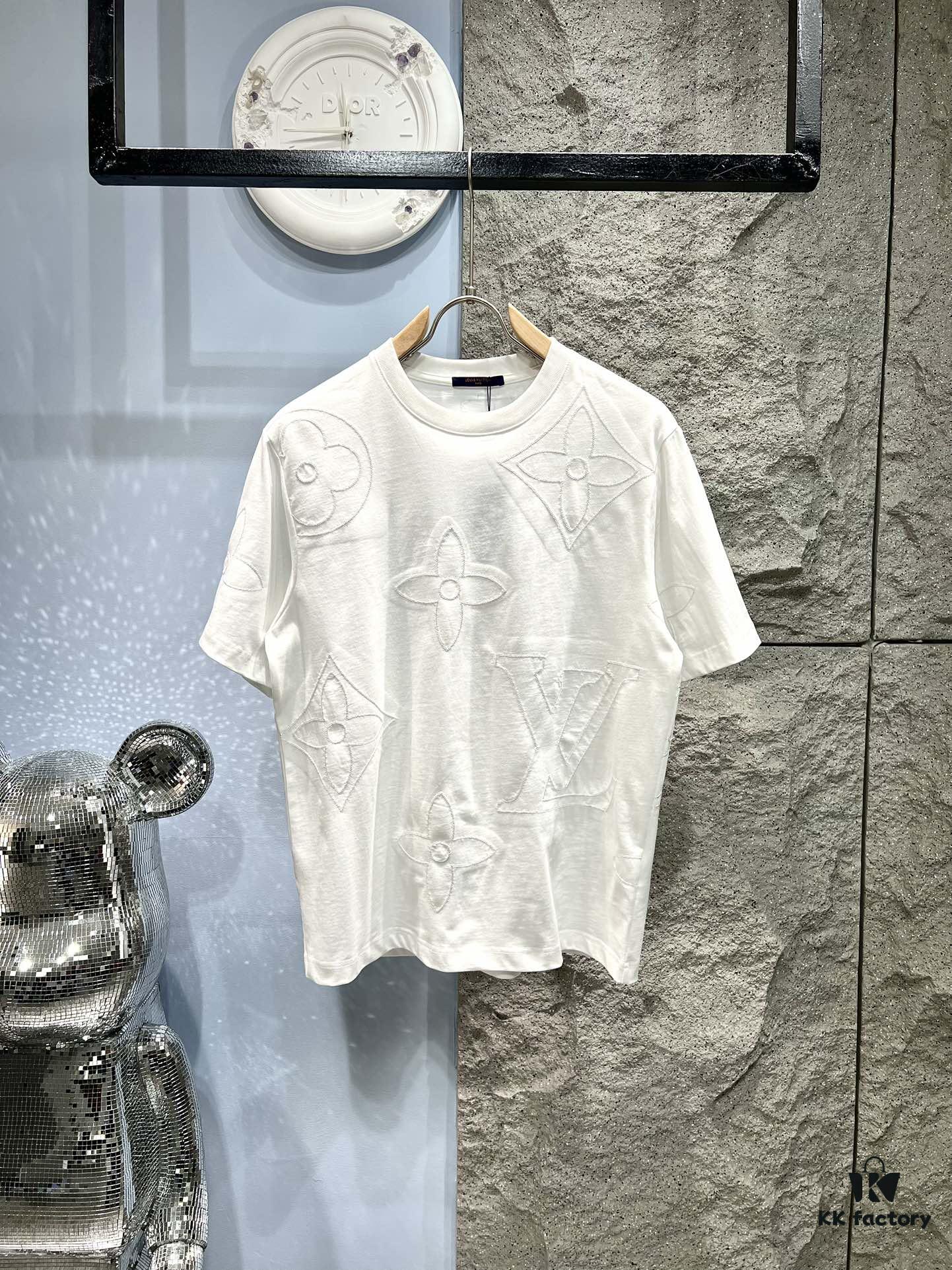 Louis Vuitton Monogram Embroidered Jacquard Cut-out T-Shirt