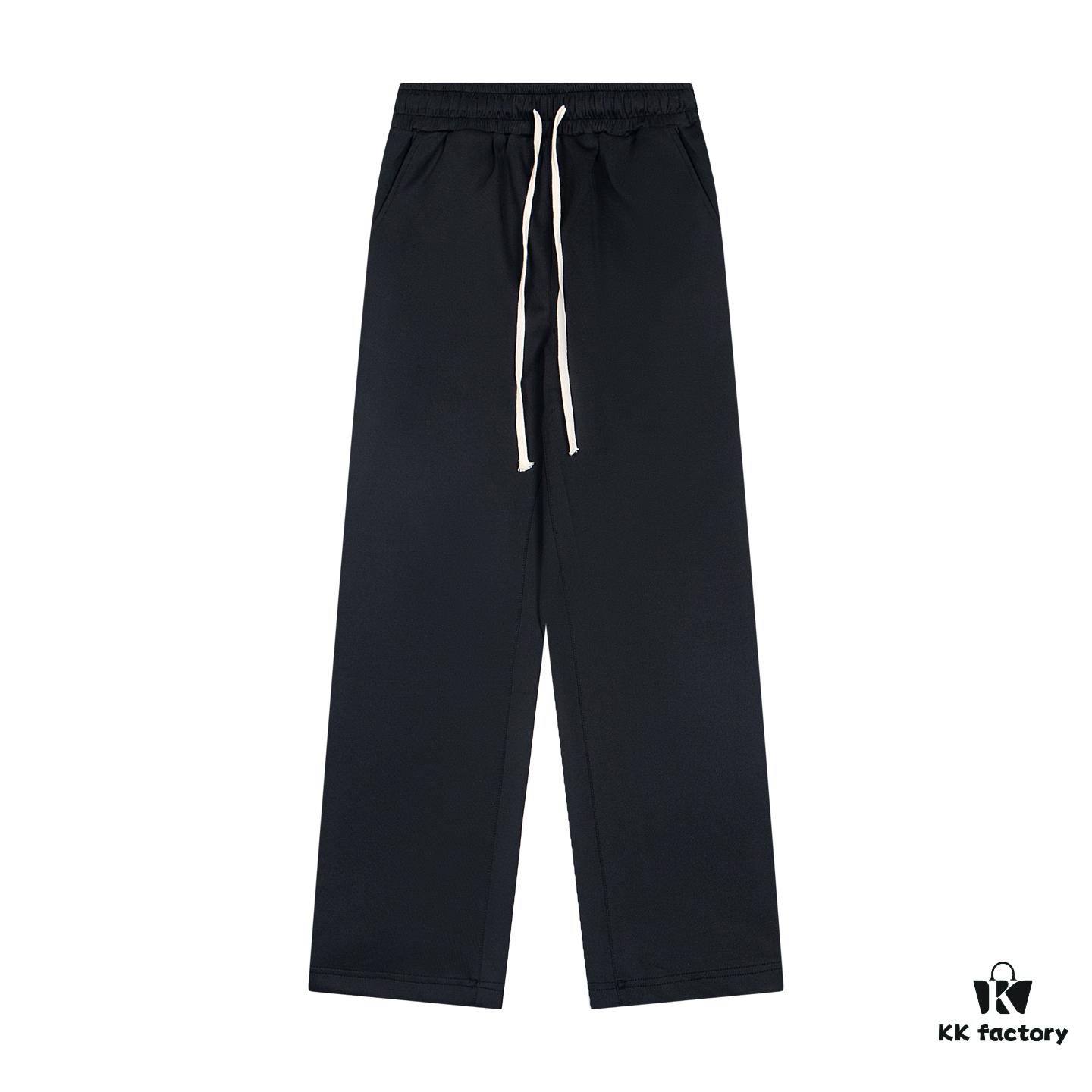 Gucci Y101 Evergreen New Classic Webbing Wide-Leg Straight Trousers, Unisex Casual Pants with Logo Trim, Premium Heavyweight Custom Fabric