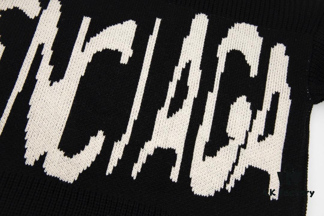 Gucci x Balenciaga Aria Collection Streetwear Style Graffiti Knit Sweater