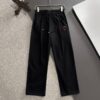 GUCCI 2025 Spring/Summer New Elastic Waist Casual Pants, Lightweight Custom Counter Fabric, Breathable and Comfortable, Exquisite Details, Brand Design Concept, High Quality, Soft and Smooth Touch