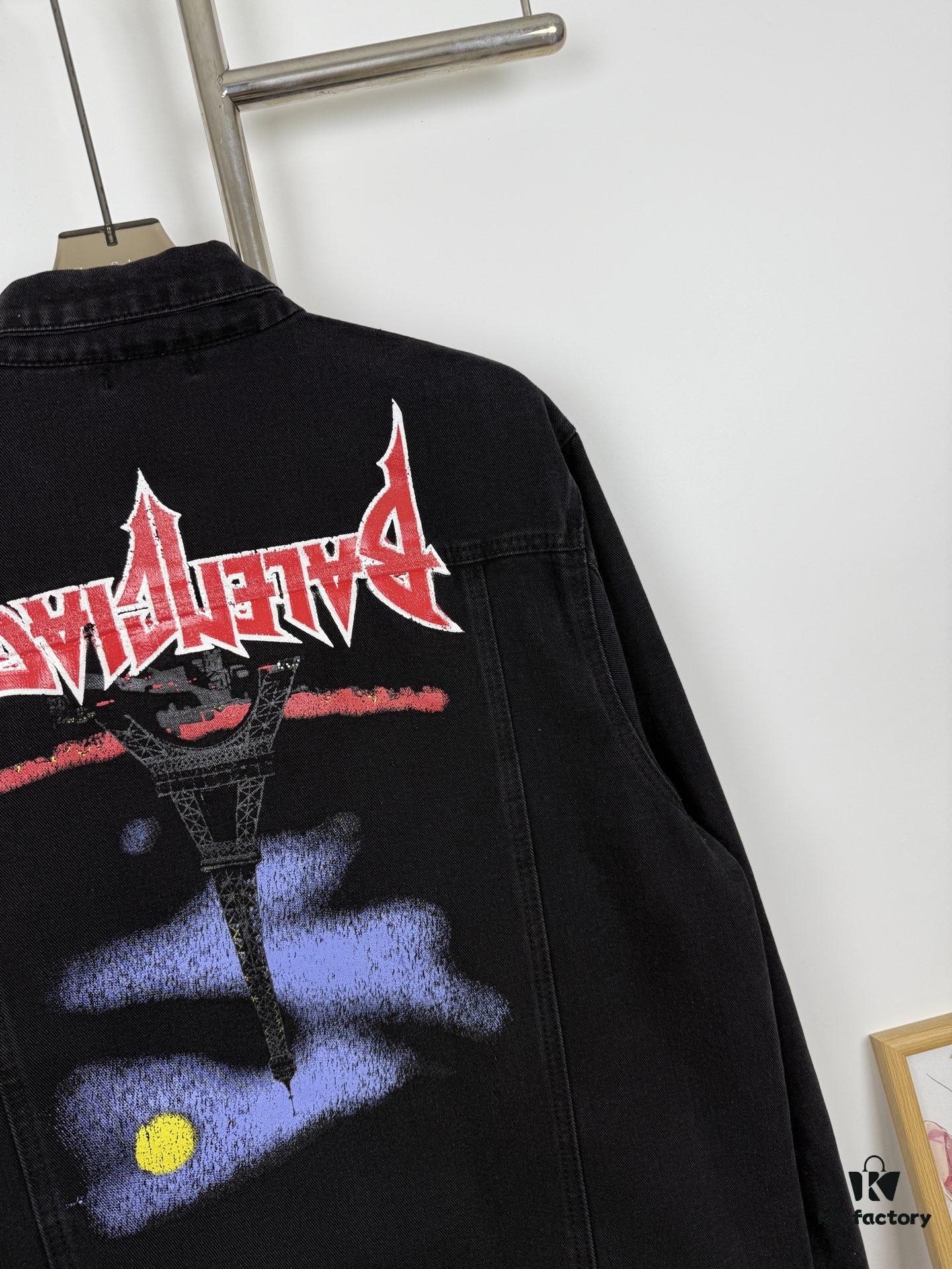 Balenciaga 2024 Fall/Winter New Paris Tower Oversized Denim Jacket