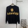 New Arrival Balenciaga 24SS Jacquard Yellow Tape Unisex Sweater