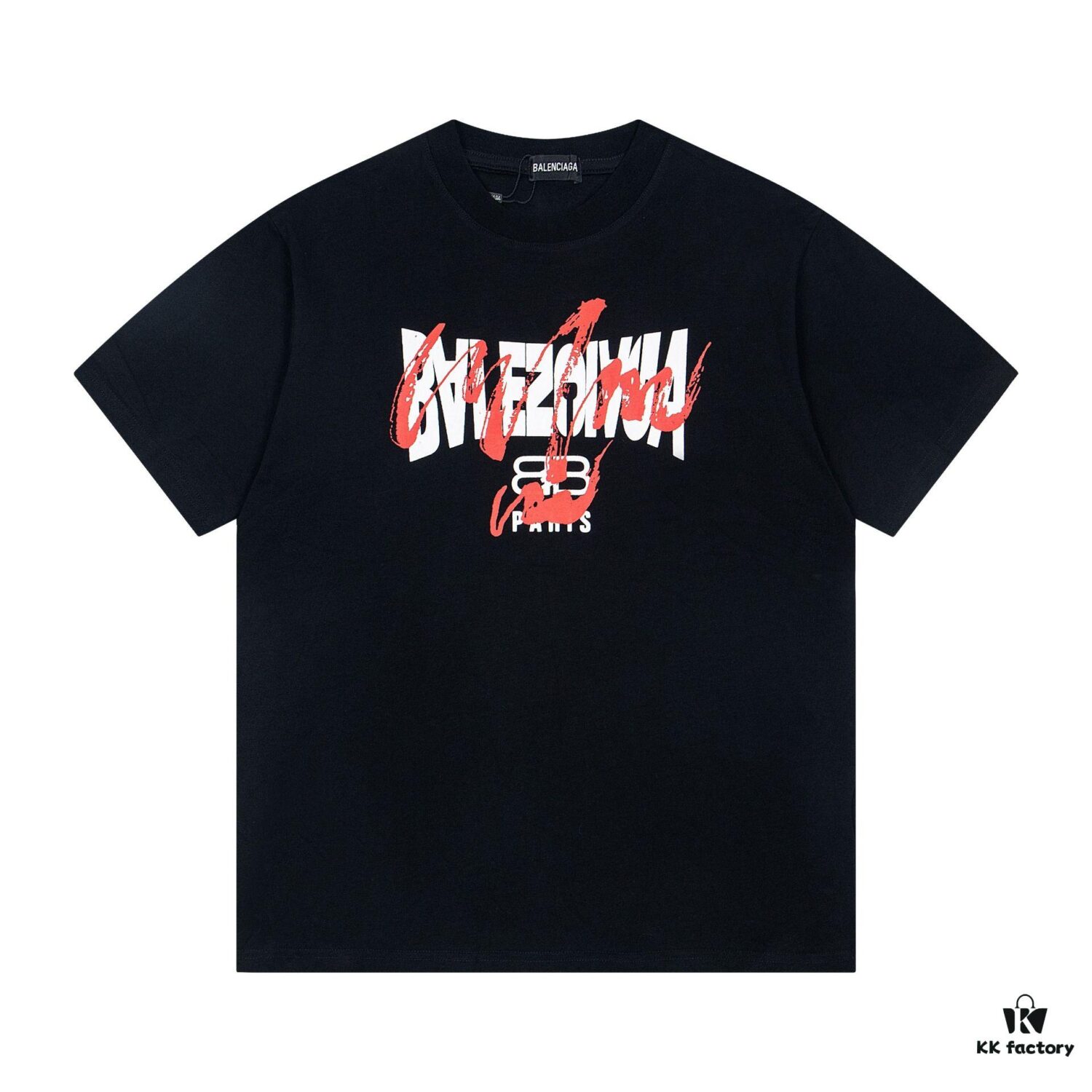 BALENCIAGA New Classic Letter Graffiti Print Casual Round Neck Short Sleeve T-Shirt