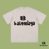 High-End Quality Balenciaga 2025 Fall Spring/Summer Collection Tape Logo Short-Sleeve T-Shirt, Imported Kangwo Digital Direct-to-Garment Printing, Custom-Dyed Premium Streetwear, 26-Single 100% Double-Yarn, Post-Wash 300g, Garment-Dyed and Snow-Washed, OS Loose Fit Unisex