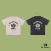 High-End Quality Balenciaga 2025 Fall Spring/Summer Collection Wheat Ear 1917 Logo Short Sleeve T-Shirt Imported Kangwo Digital Direct-to-Garment Printed Dyed High-Quality Streetwear 26s Double Yarn 100% Washed 300G Garment-Dyed and Washed Snowflake Finish OS Loose Fit Unisex