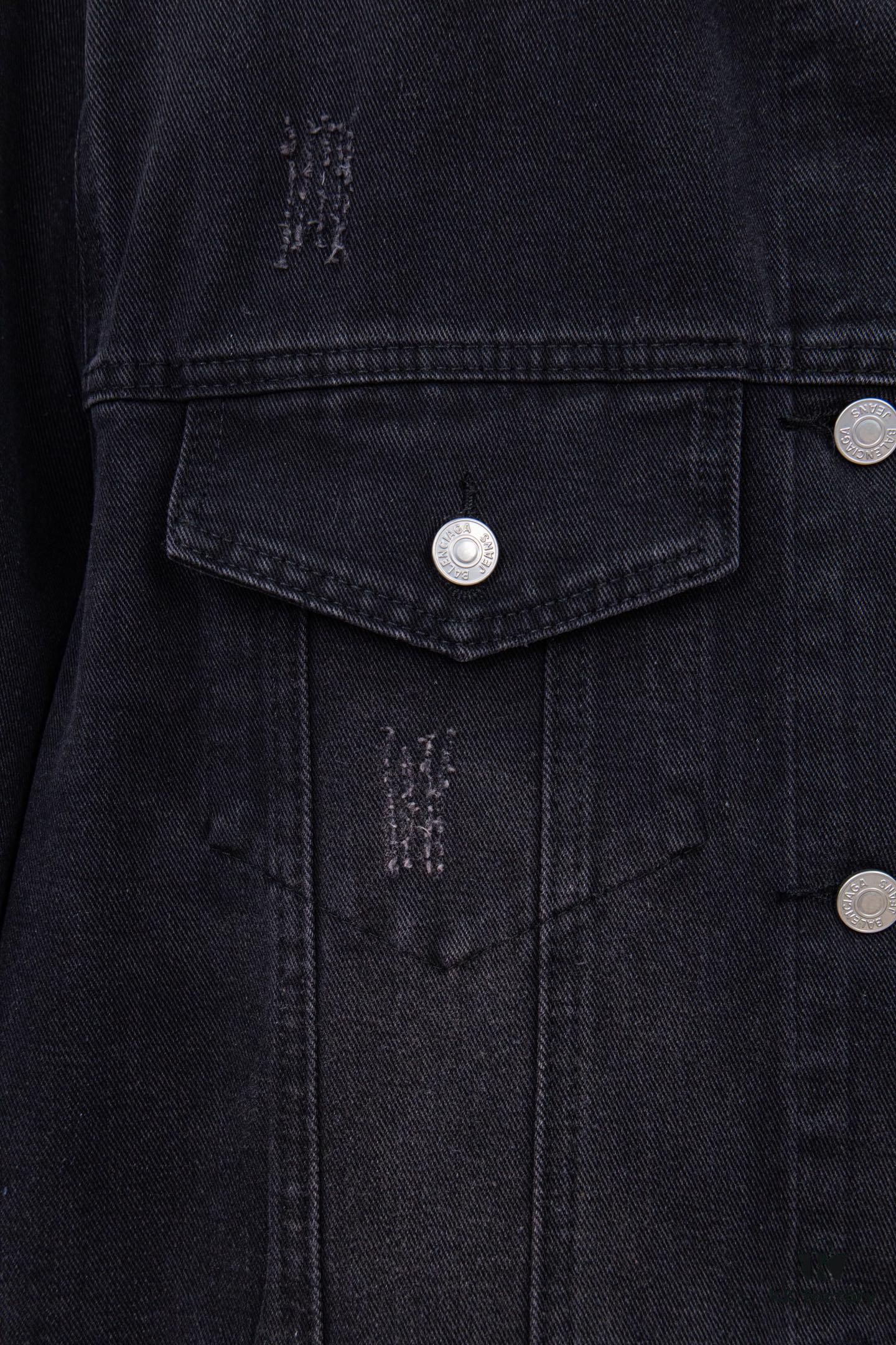 Balenciaga 2024 Fall/Winter New Loose Oversized Denim Jacket with Eiffel Tower Design