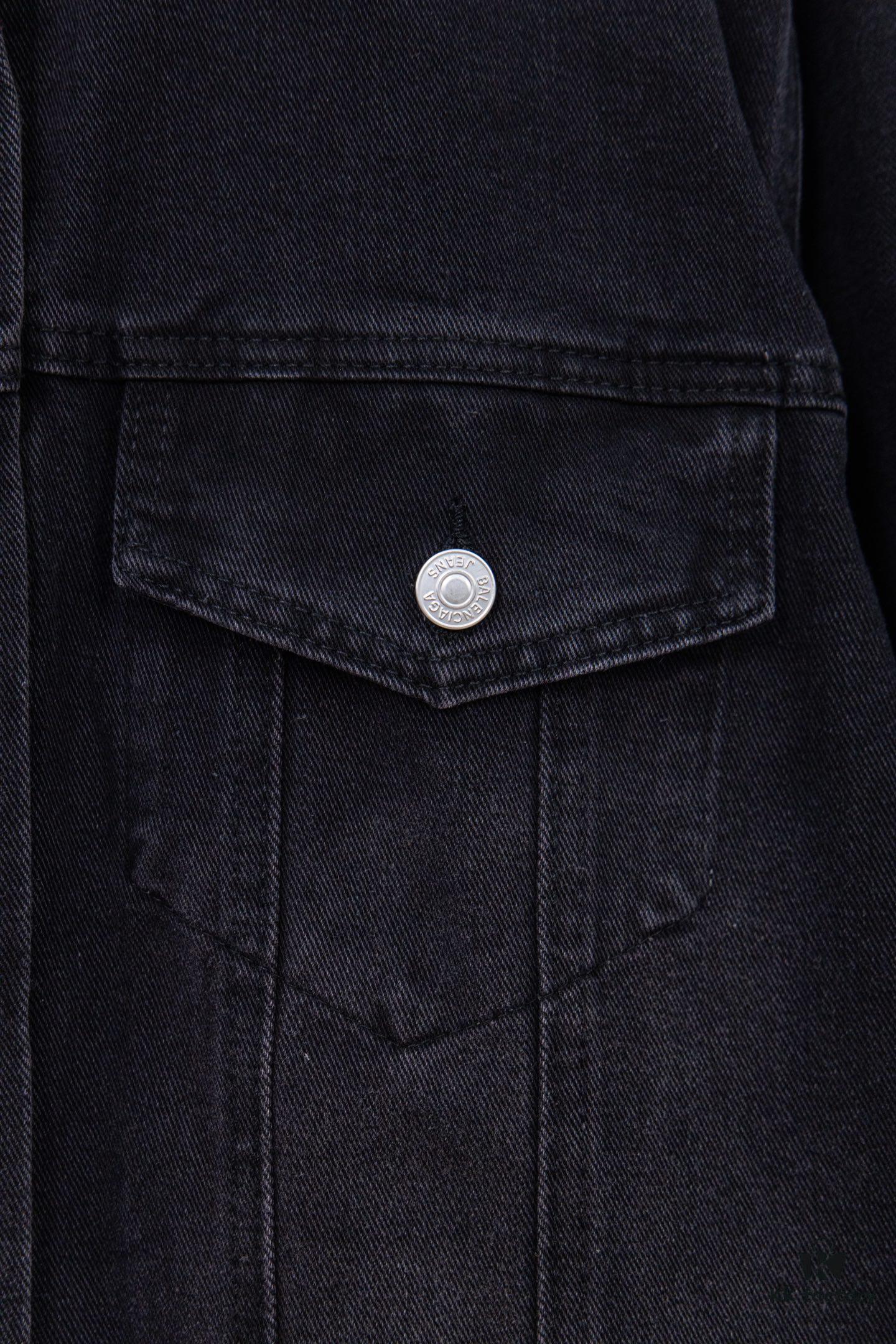 Balenciaga 2024 Fall/Winter New Loose Oversized Denim Jacket with Eiffel Tower Design