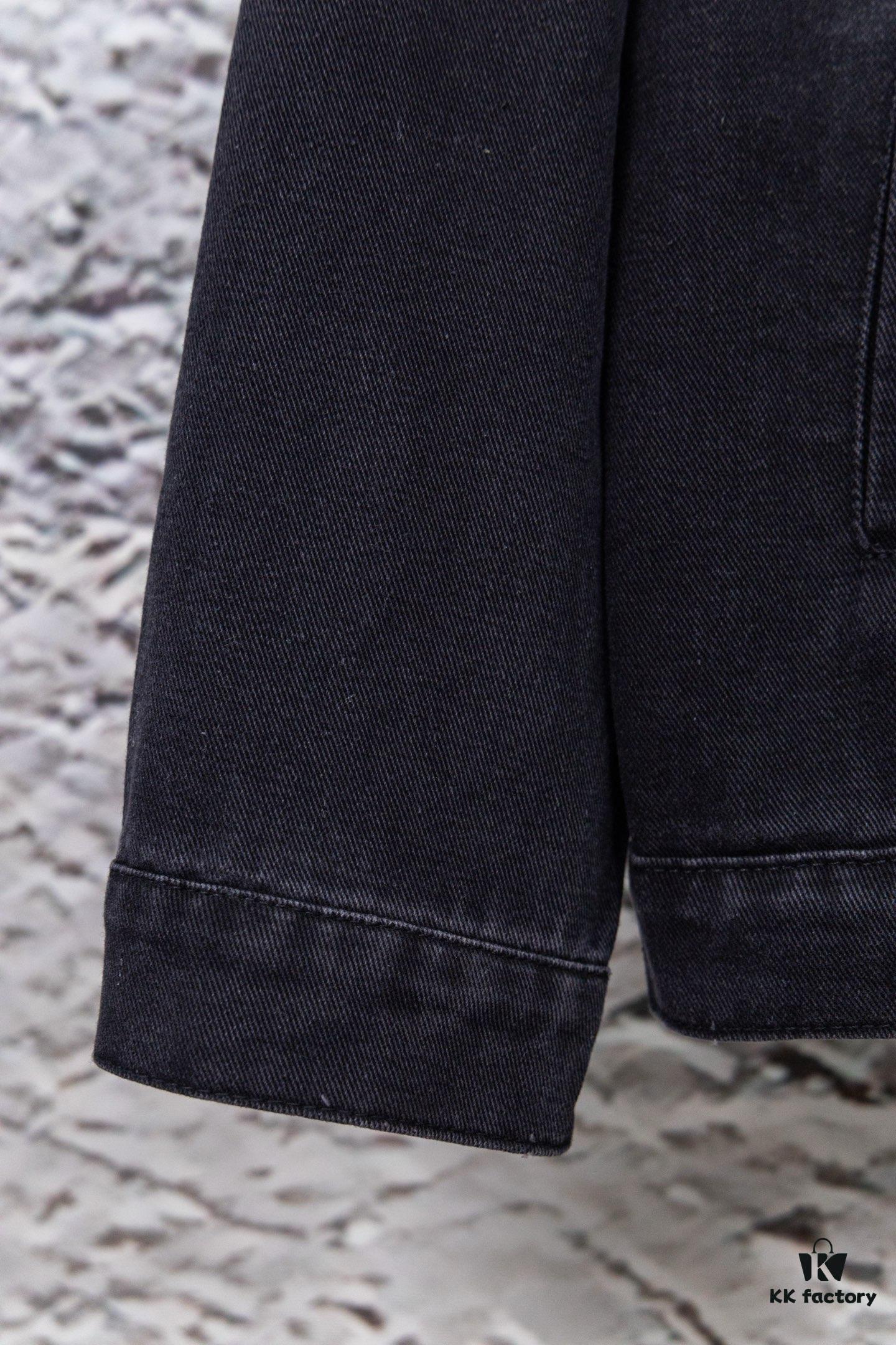 Balenciaga 2024 Fall/Winter New Loose Oversized Denim Jacket with Eiffel Tower Design