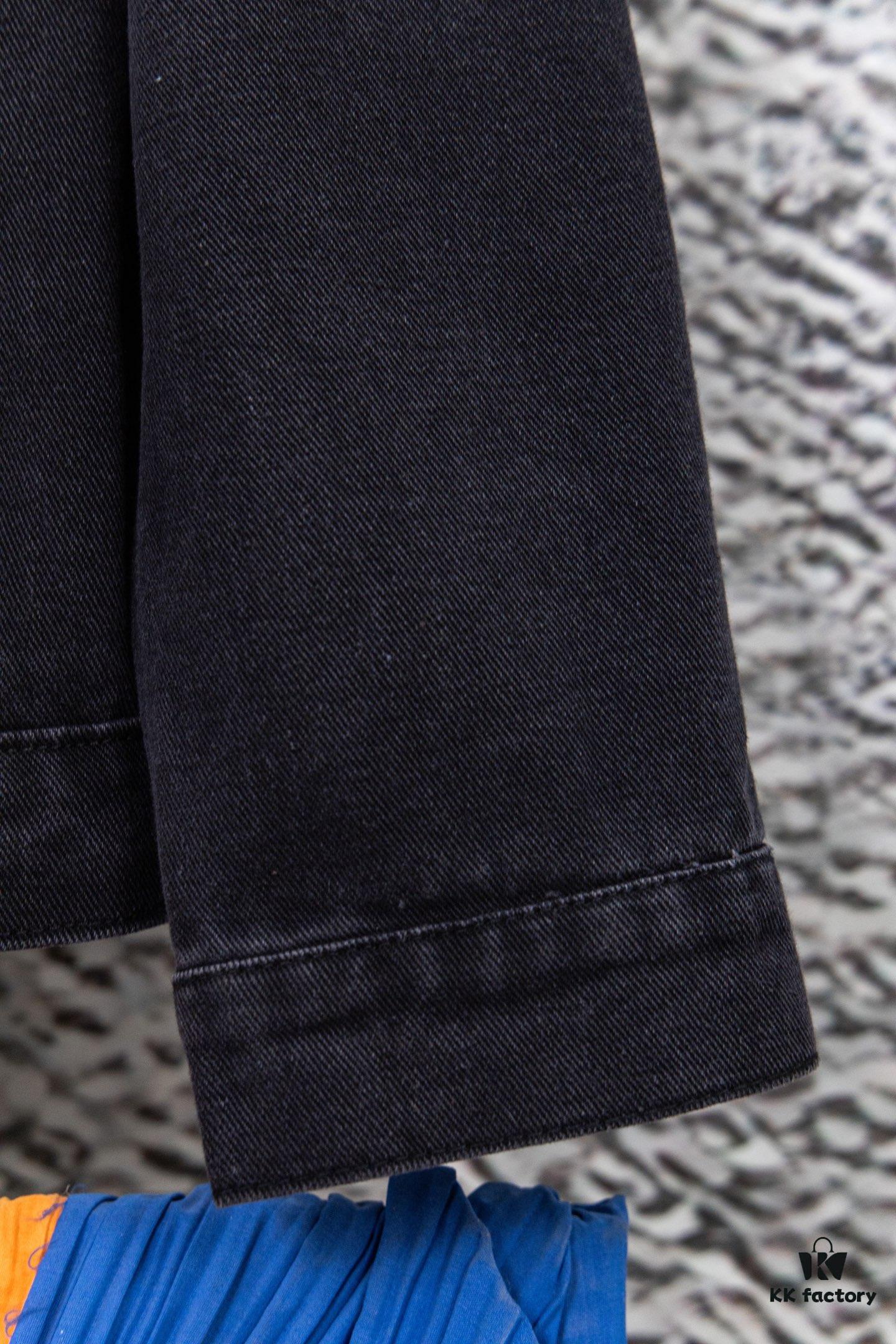 Balenciaga 2024 Fall/Winter New Loose Oversized Denim Jacket with Eiffel Tower Design