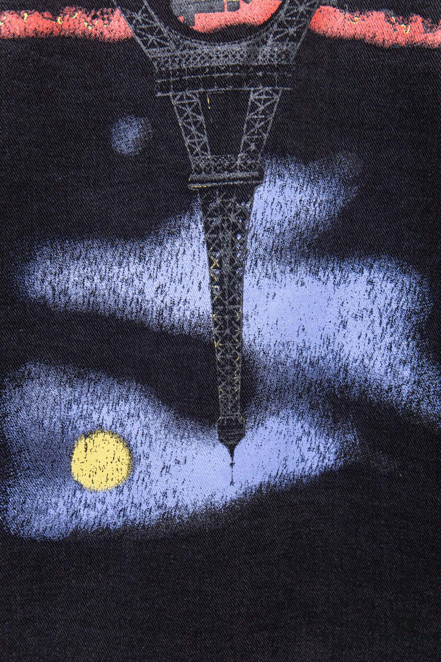 Balenciaga 2024 Fall/Winter New Loose Oversized Denim Jacket with Eiffel Tower Design