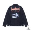 Balenciaga 2024 Fall/Winter New Loose Oversized Denim Jacket with Eiffel Tower Design