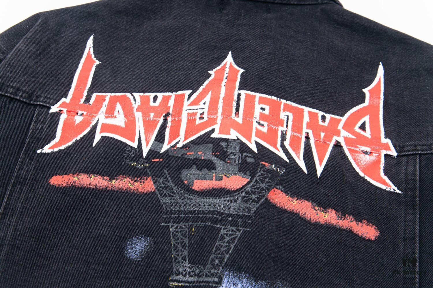 Balenciaga 2024 Fall/Winter New Loose Oversized Denim Jacket with Eiffel Tower Design