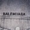 Balenciaga Logo Embroidered Washed Denim Gray Jacket